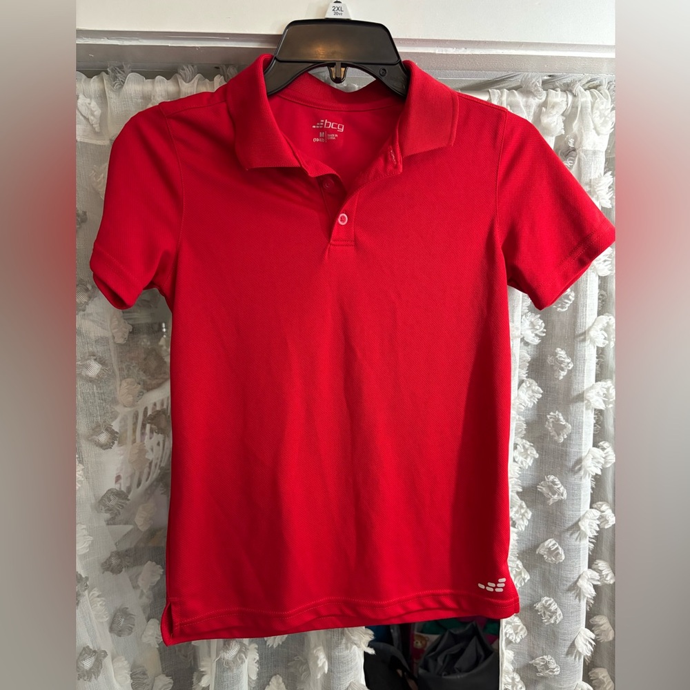 bcg Red Kids Polo Shirt with Classic Collar